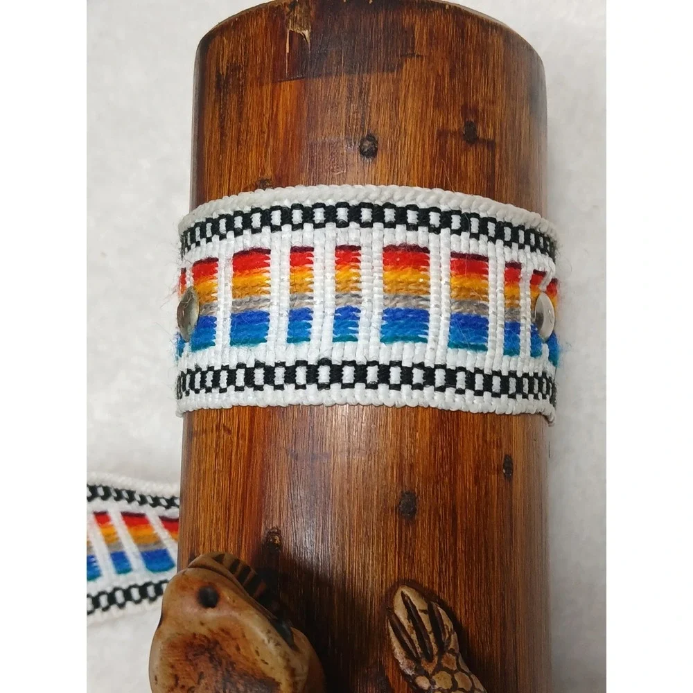 Vintage Hand Carved Bamboo Galapagos Lizard Rainstick Shaker Woven Strap